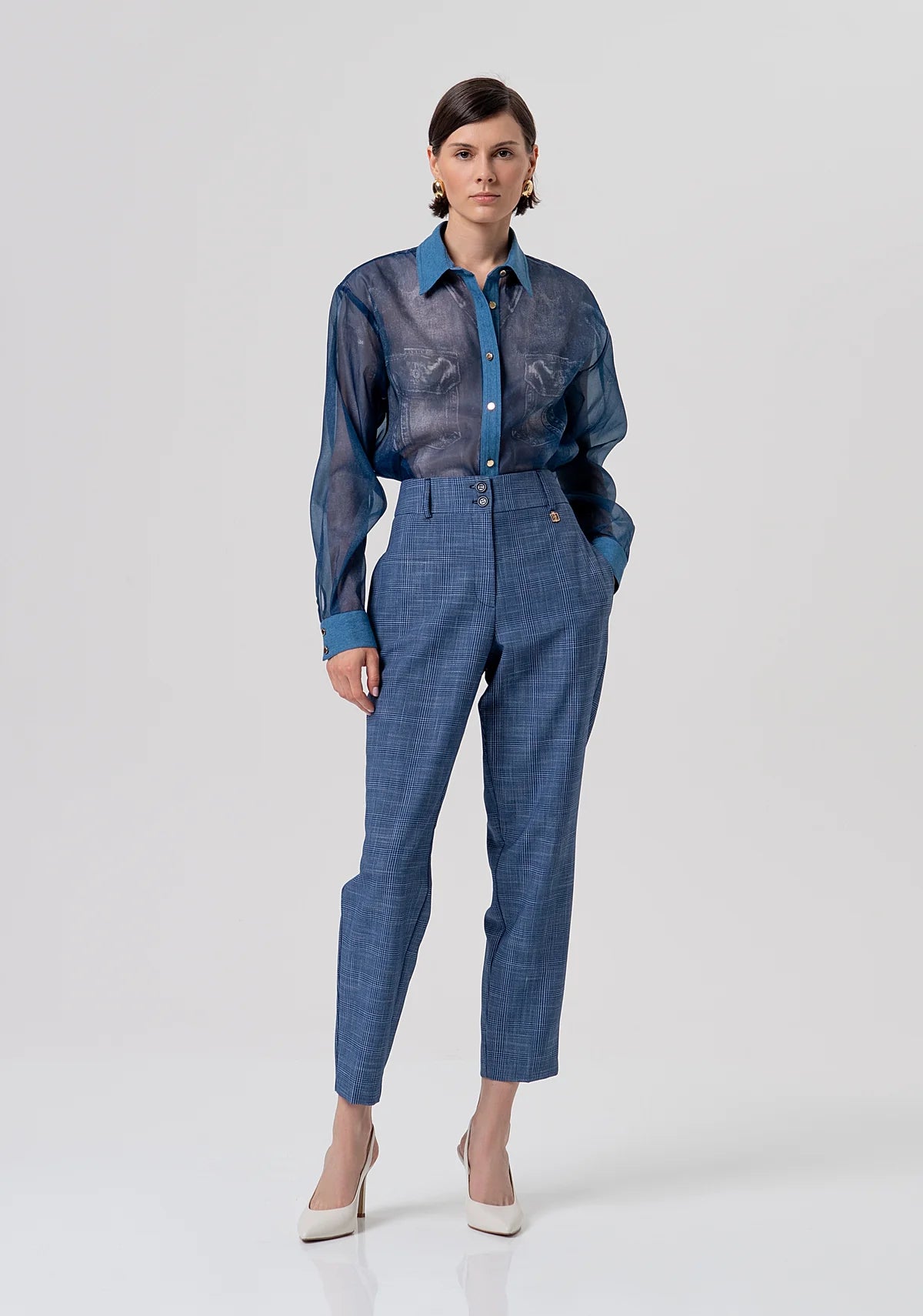 FCM-FR26T6032W4 DENIM BLOUSE