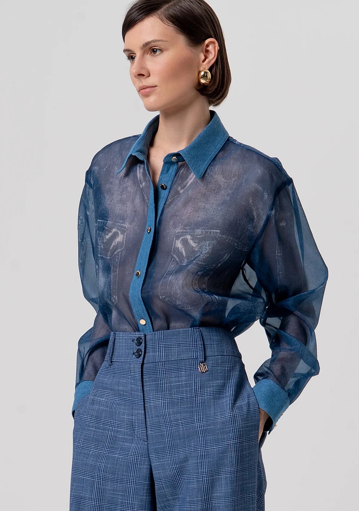 FCM-FR26T6032W4 DENIM BLOUSE