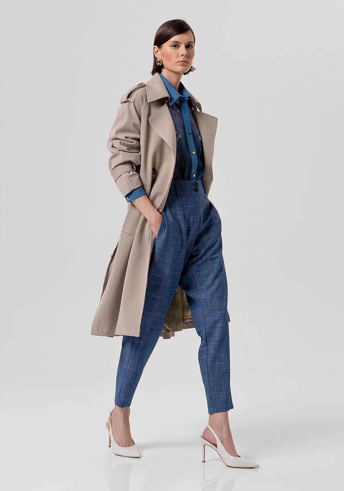 FCM-FR26T6032W4 DENIM BLOUSE