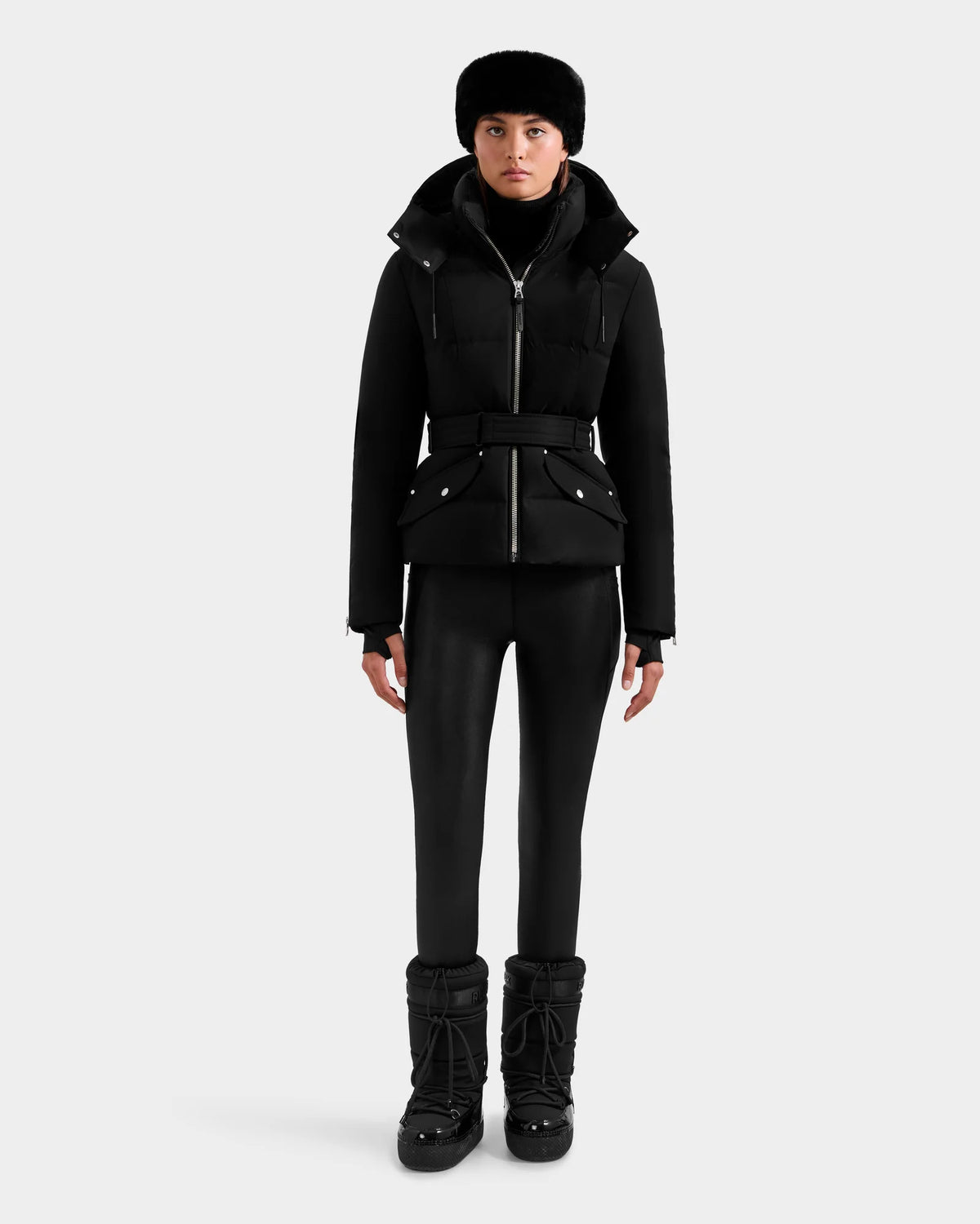 RUD-8125587 ADELINE H BLACK BELTED PUFFER JACKET X