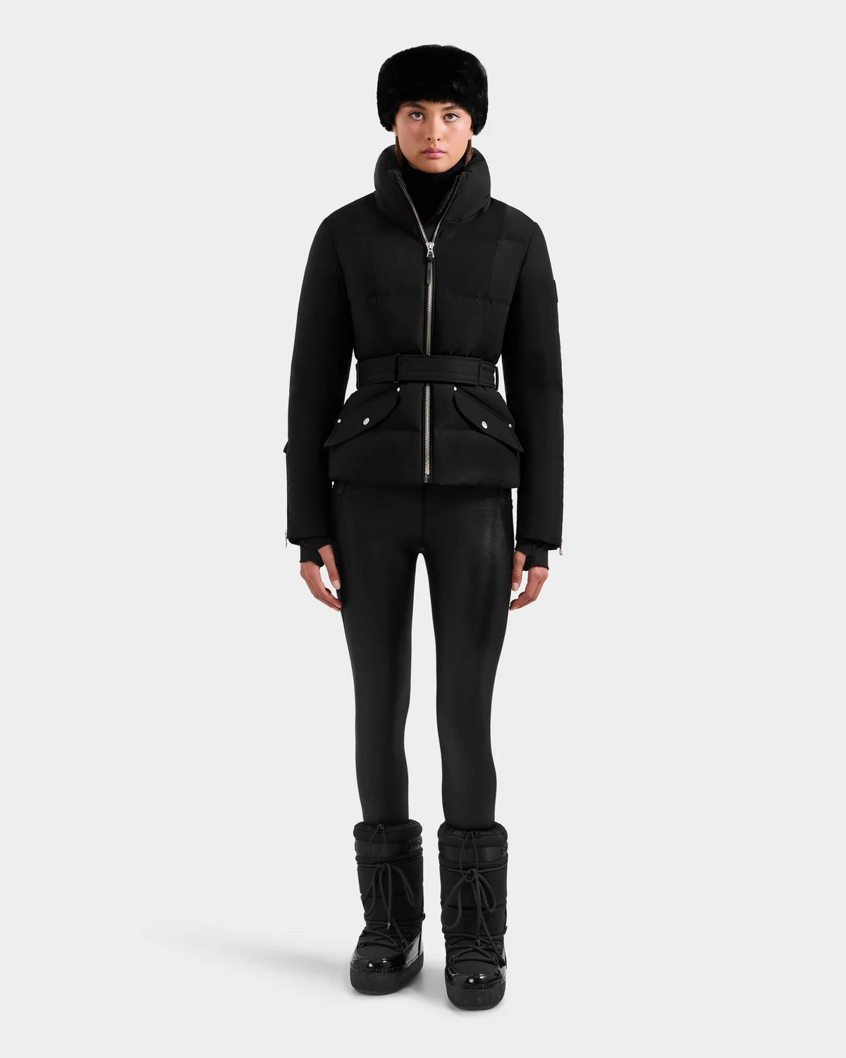RUD-8125587 ADELINE H BLACK BELTED PUFFER JACKET X