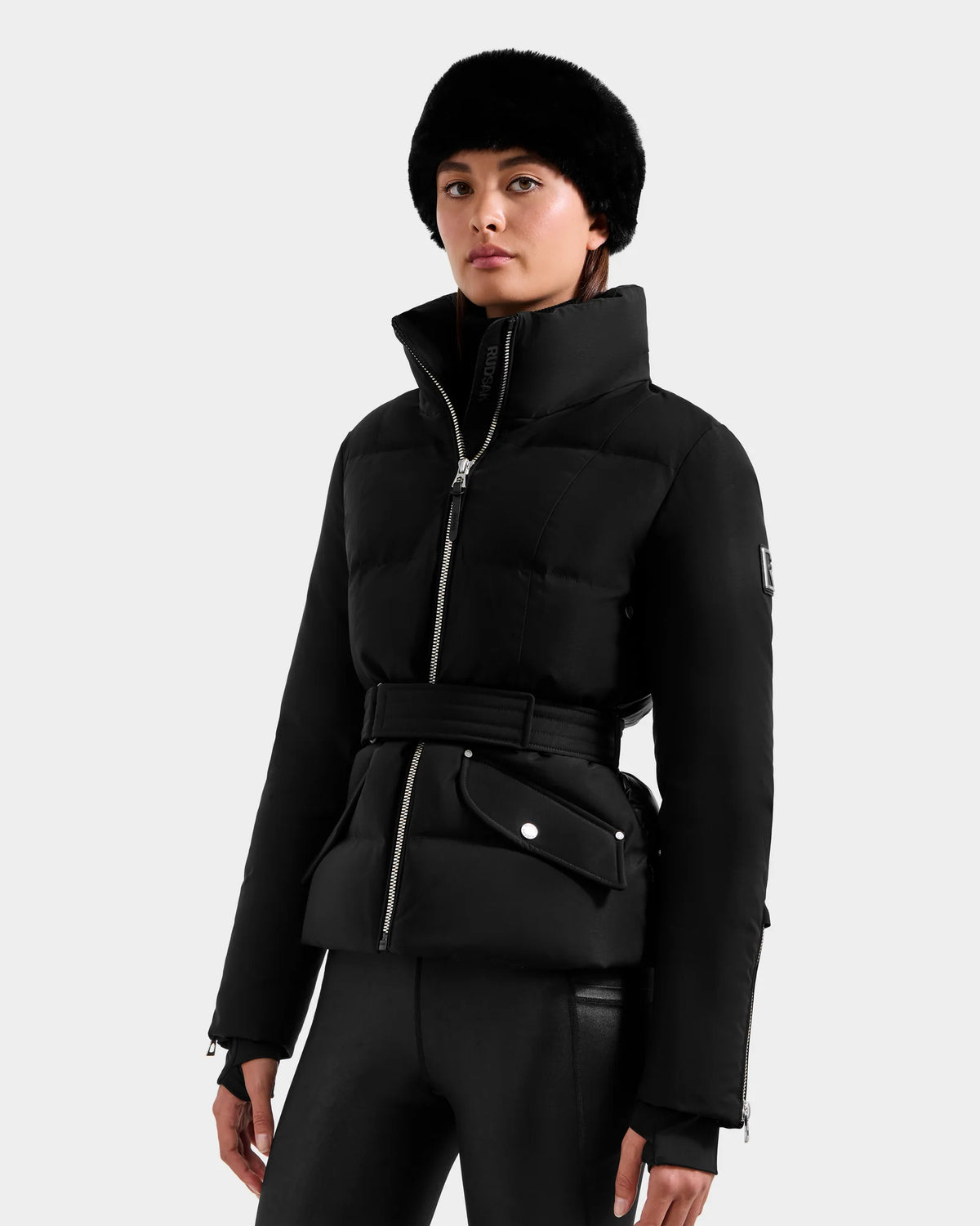 RUD-8125587 ADELINE H BLACK BELTED PUFFER JACKET X