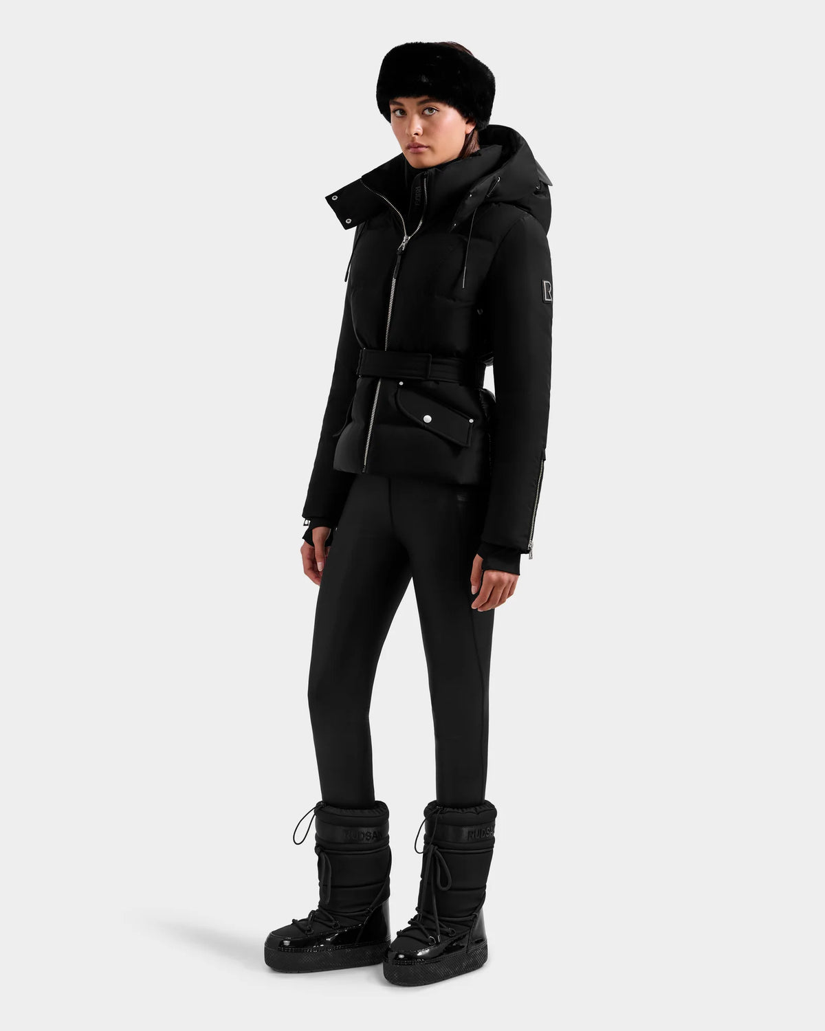 RUD-8125587 ADELINE H BLACK BELTED PUFFER JACKET X