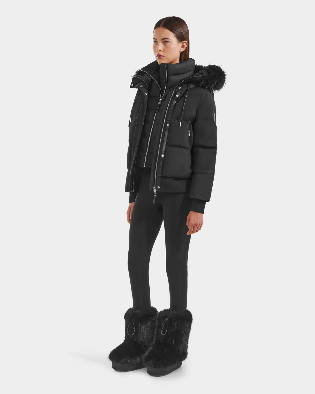 RUD-8125579 CIEYNA BLACK FUR HOOD JACKET