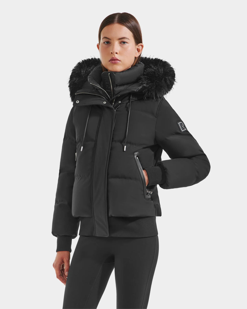 RUD-8125579 CIEYNA BLACK FUR HOOD JACKET