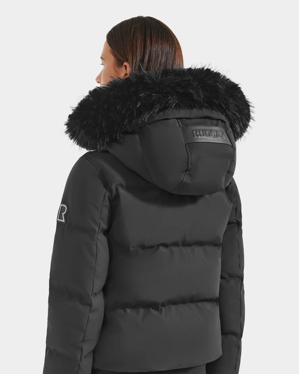 RUD-8125579 CIEYNA BLACK FUR HOOD JACKET