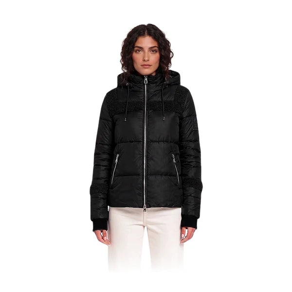 ARB-7026 BLACK PUFFER SIDE BUTTON JACKET