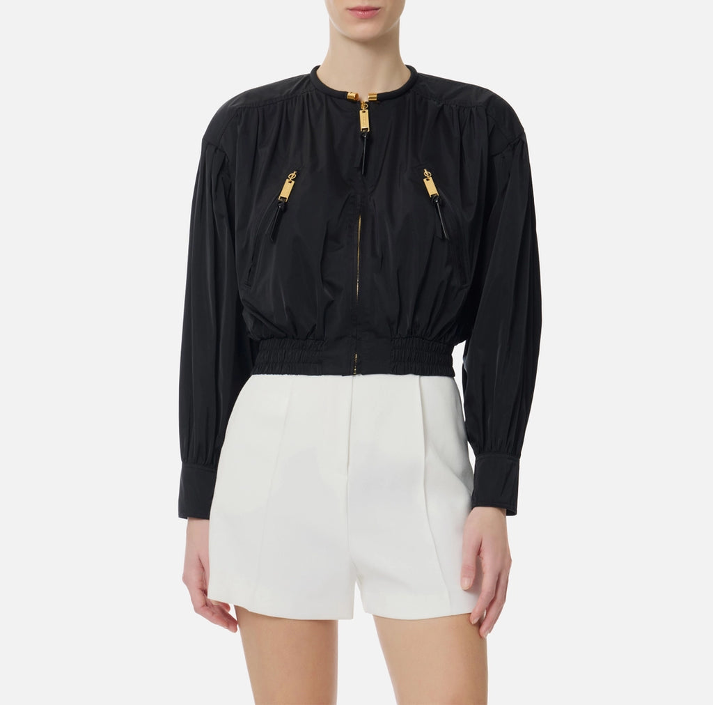 ELS-GB00261 BLACK RUCHED JACKET