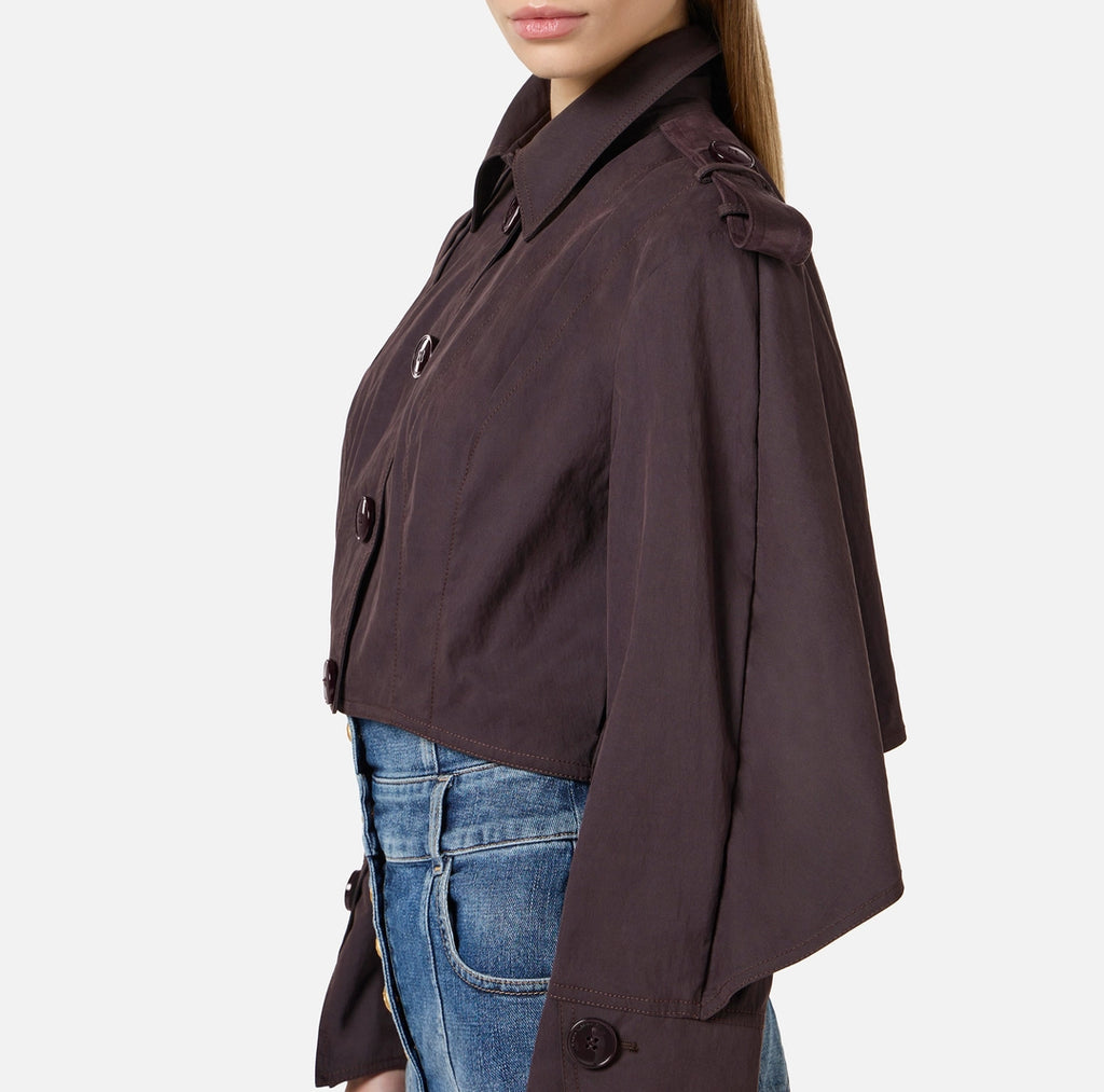 ELS-GB00362 BLACK BUTTON CROP JACKET