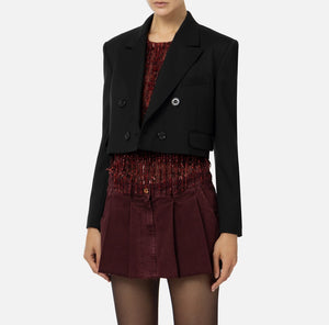 ELS-GI09746 BLACK CROP BLAZER