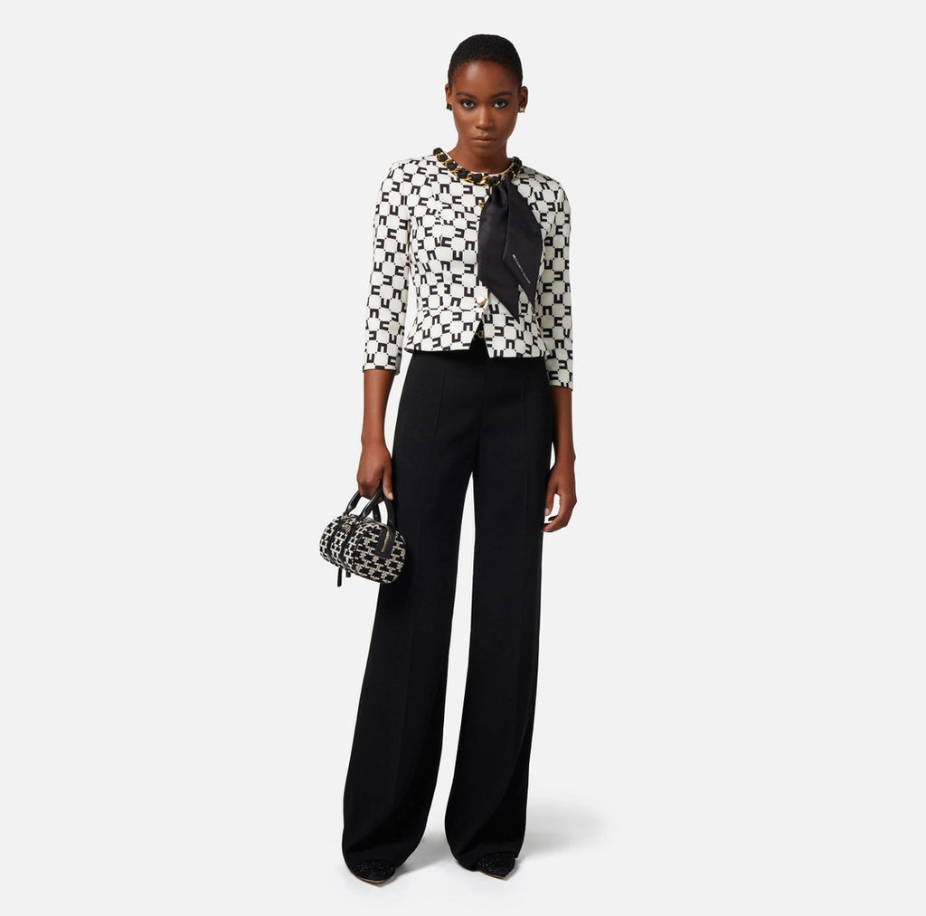 ELS-GIS7041E2 BLK&BEIGE CHAIN BLAZER
