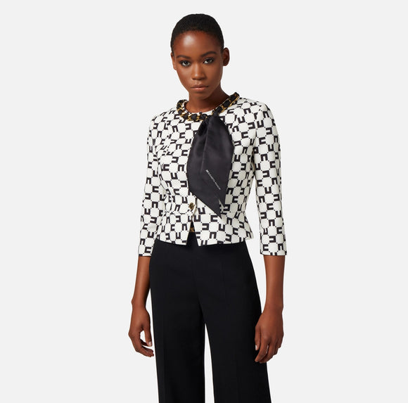 ELS-GIS7041E2 BLK&BEIGE CHAIN BLAZER
