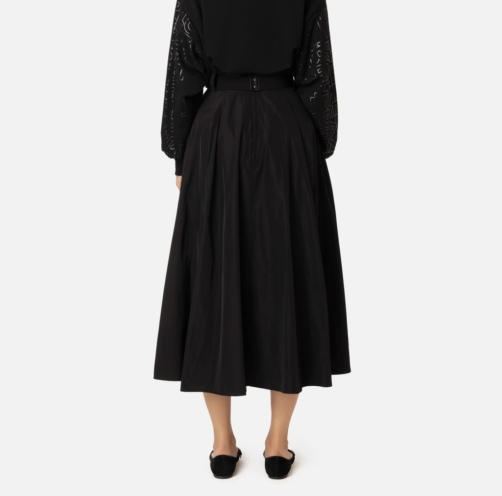 ELS-GO04546 BLACK TAFFETTA SKIRT