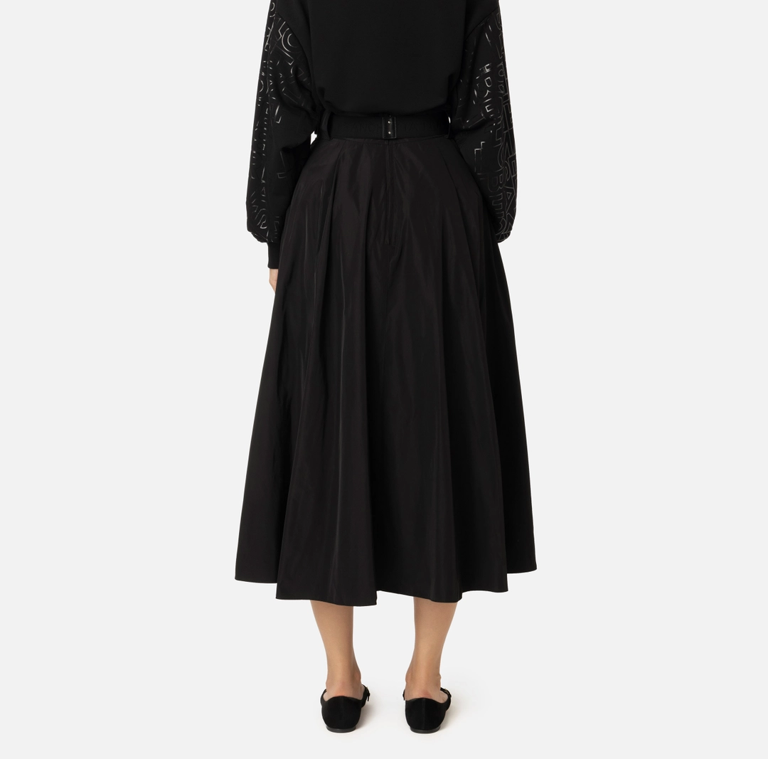 ELS-GO04546 BLACK TAFFETTA SKIRT