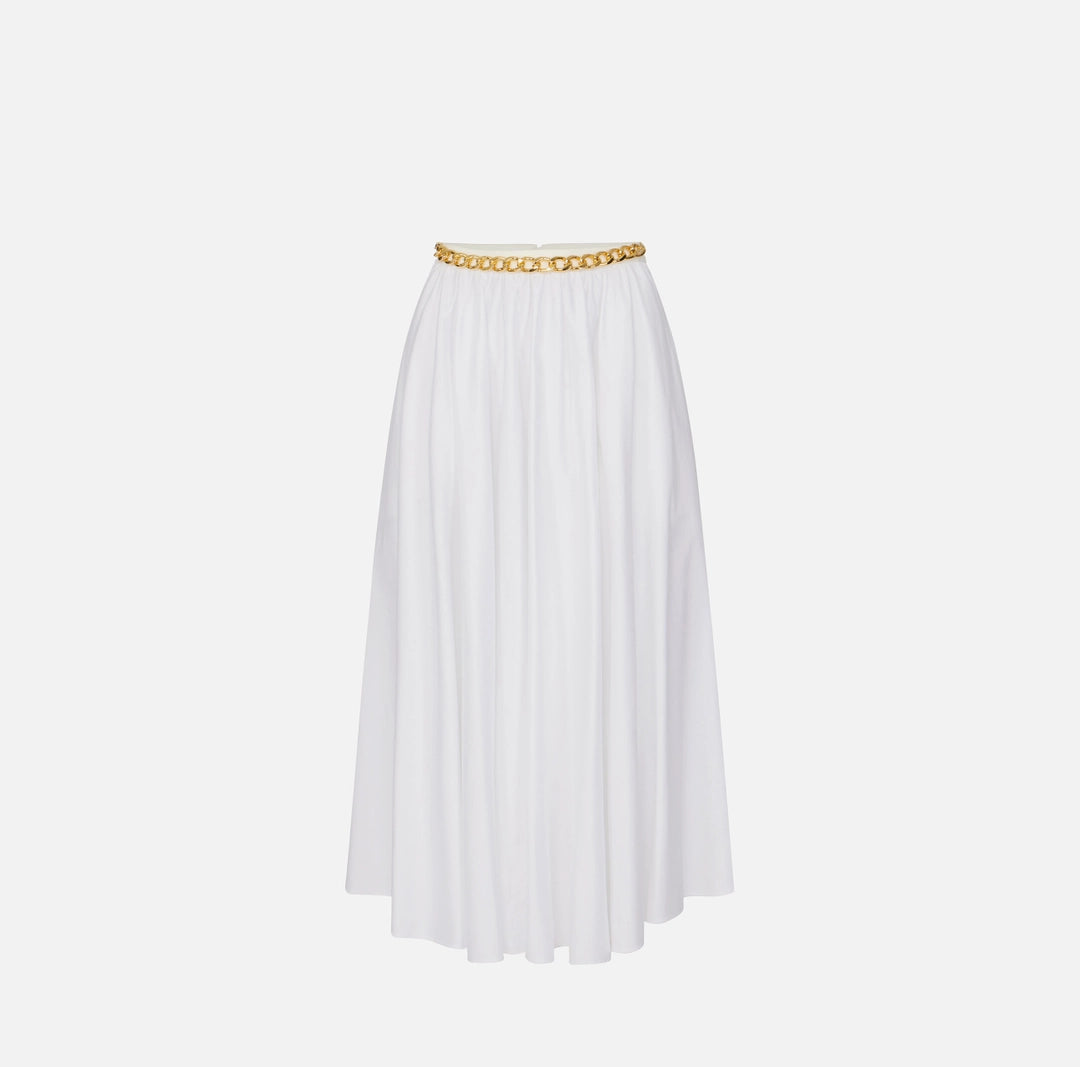 ELS-GO16061 WHITE COTTON CHAIN SKIRT