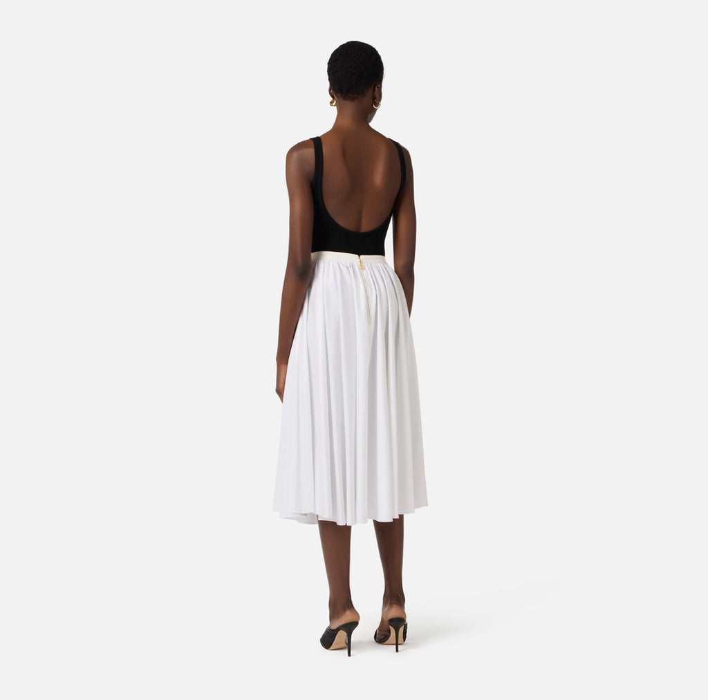 ELS-GO16061 WHITE COTTON CHAIN SKIRT