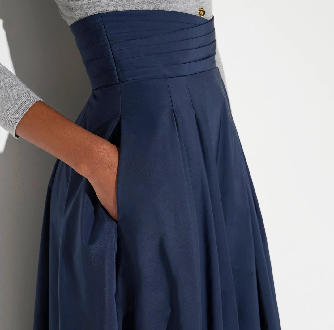 ELS-GO22767 BLACK TAFFETA VIOLE SKIRT