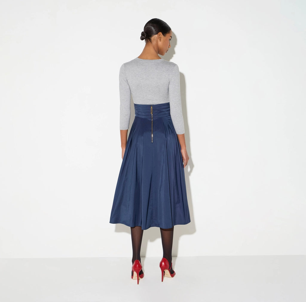 ELS-GO22767 BLACK TAFFETA VIOLE SKIRT