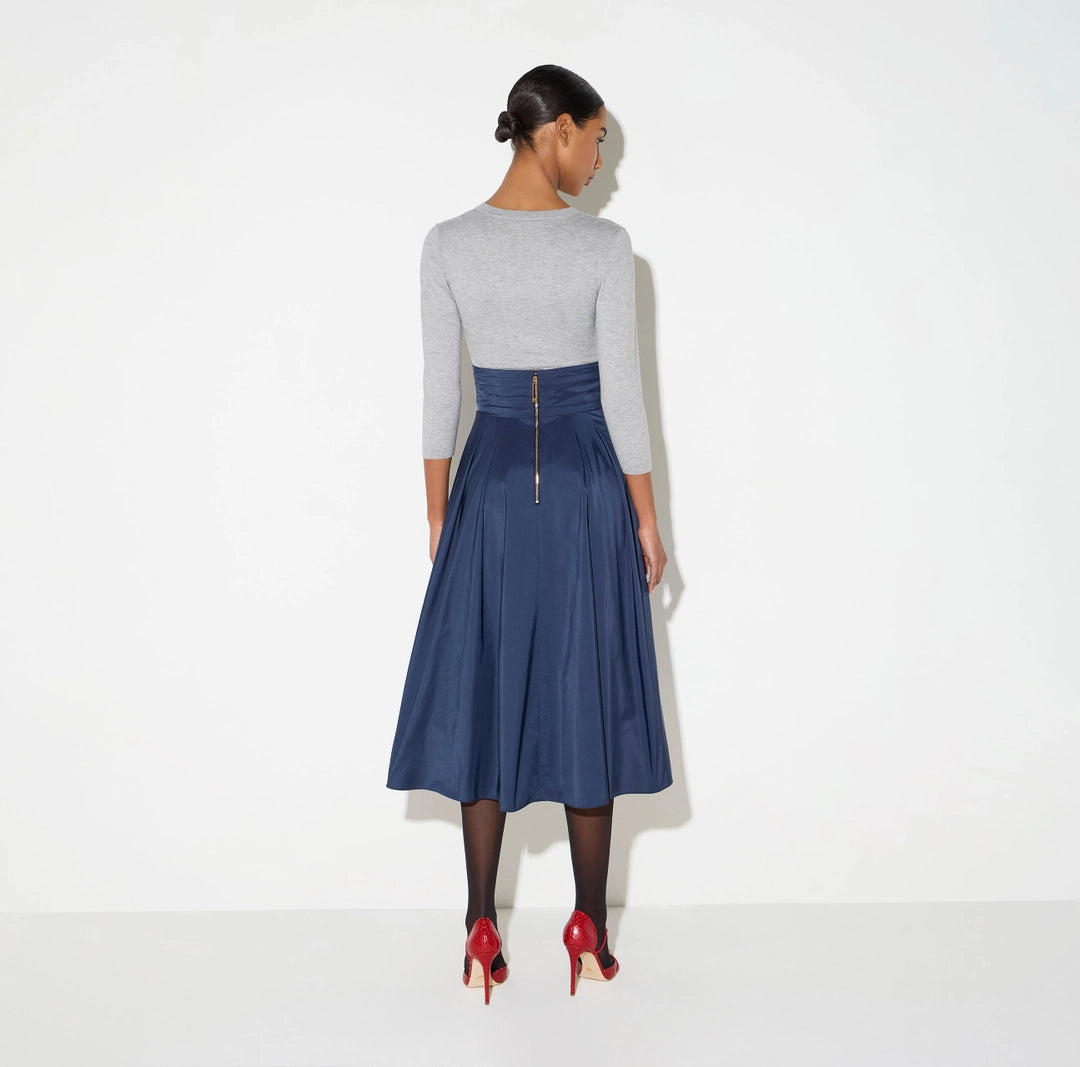 ELS-GO22767 BLACK TAFFETA VIOLE SKIRT