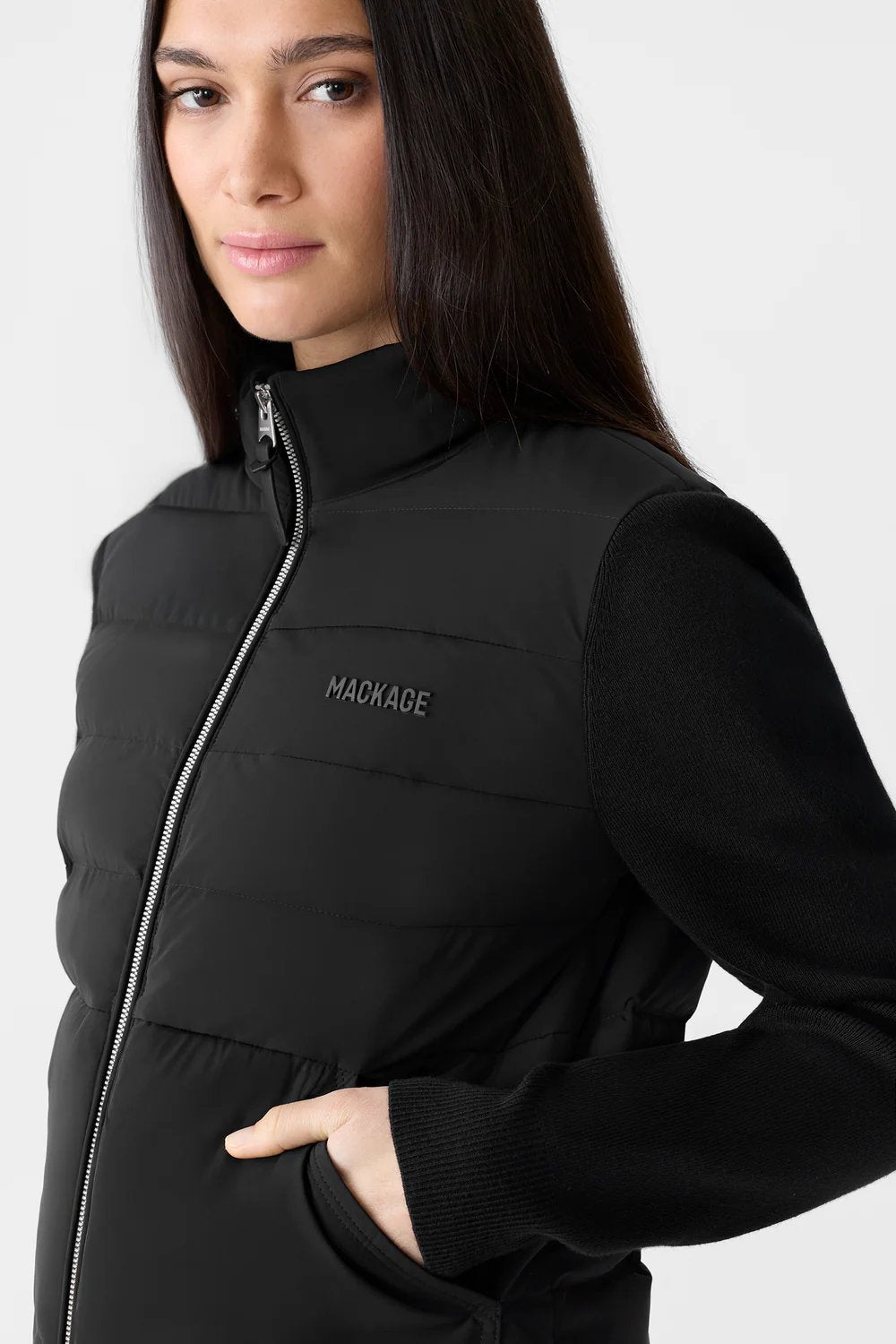 MKG-GRETEL BLACK HYBRID DOWN JACKET