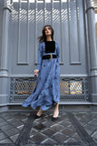 NOI-H4043 BLUE ZODIAC PRINT DRESS