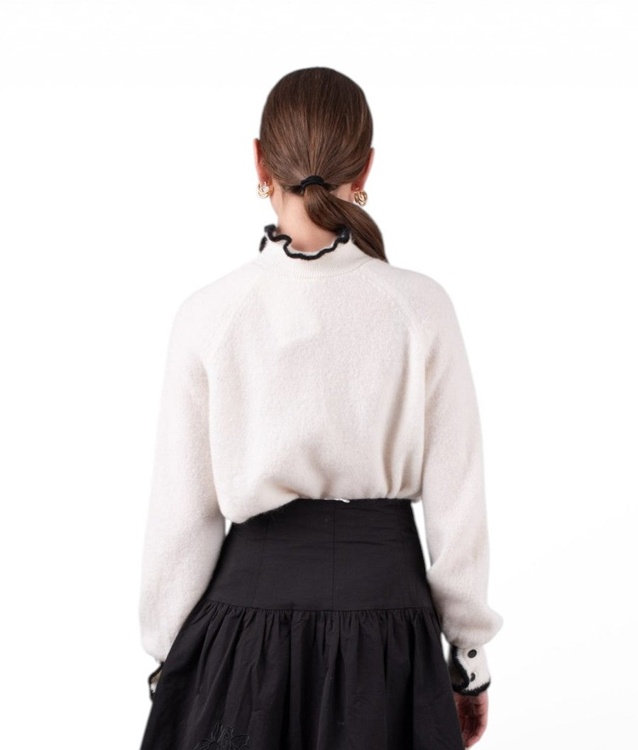 MUN-MNA7028 CREAM ELISE HIGH NECK TOP
