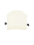 PHK-I9E308 WHITE KNIT LOGO TOP