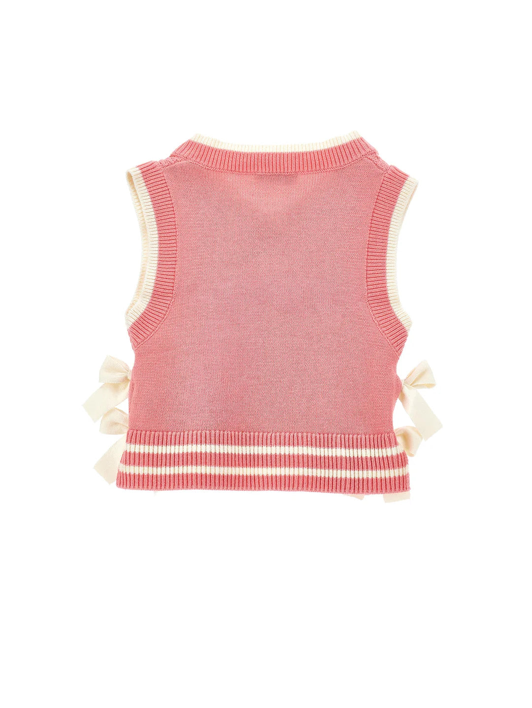PHK-19G306 PINK&IVORY BOW VEST
