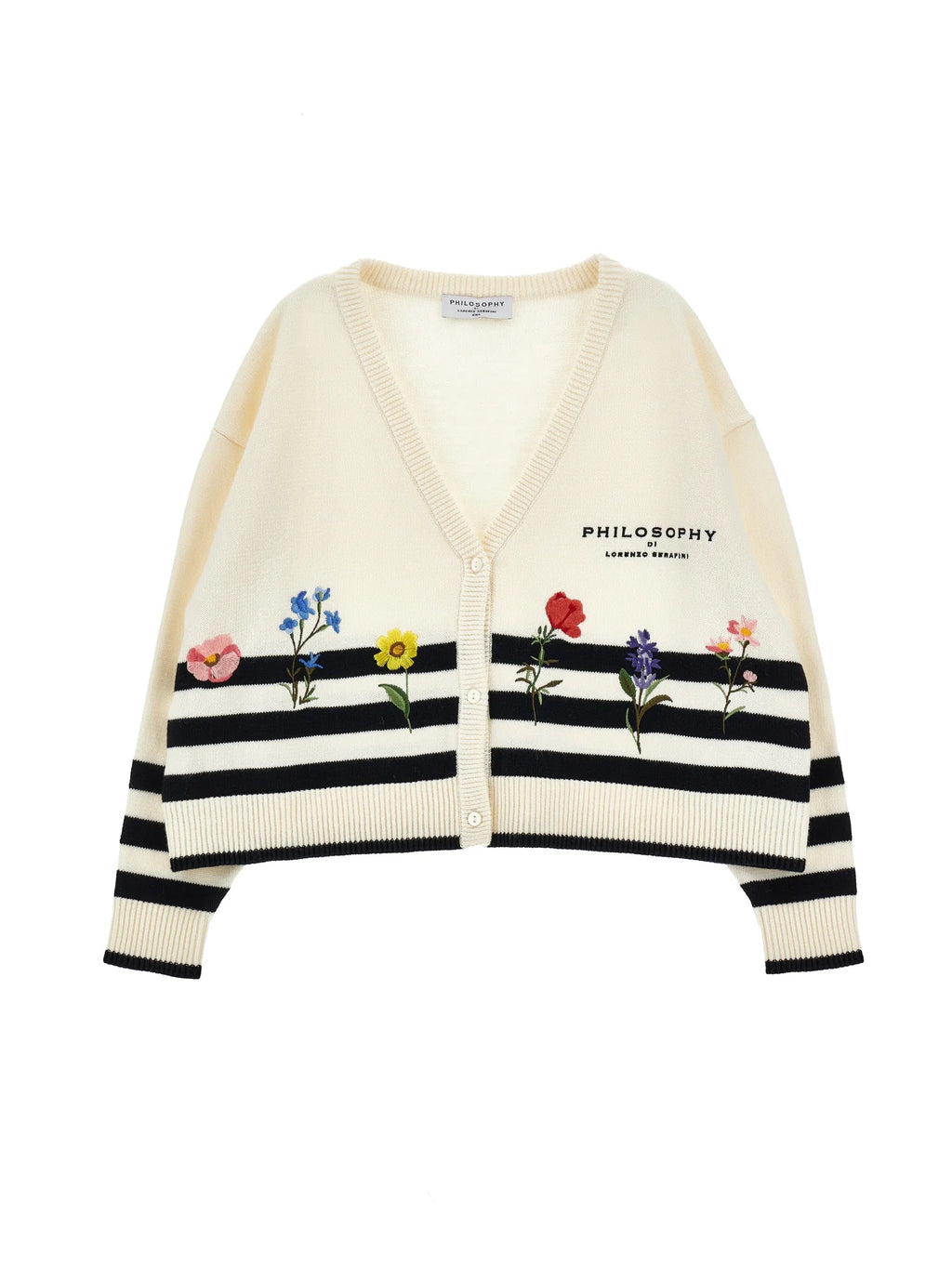 PHK-I9G802 CREAM STRIPE FLORAL CARDIGAN