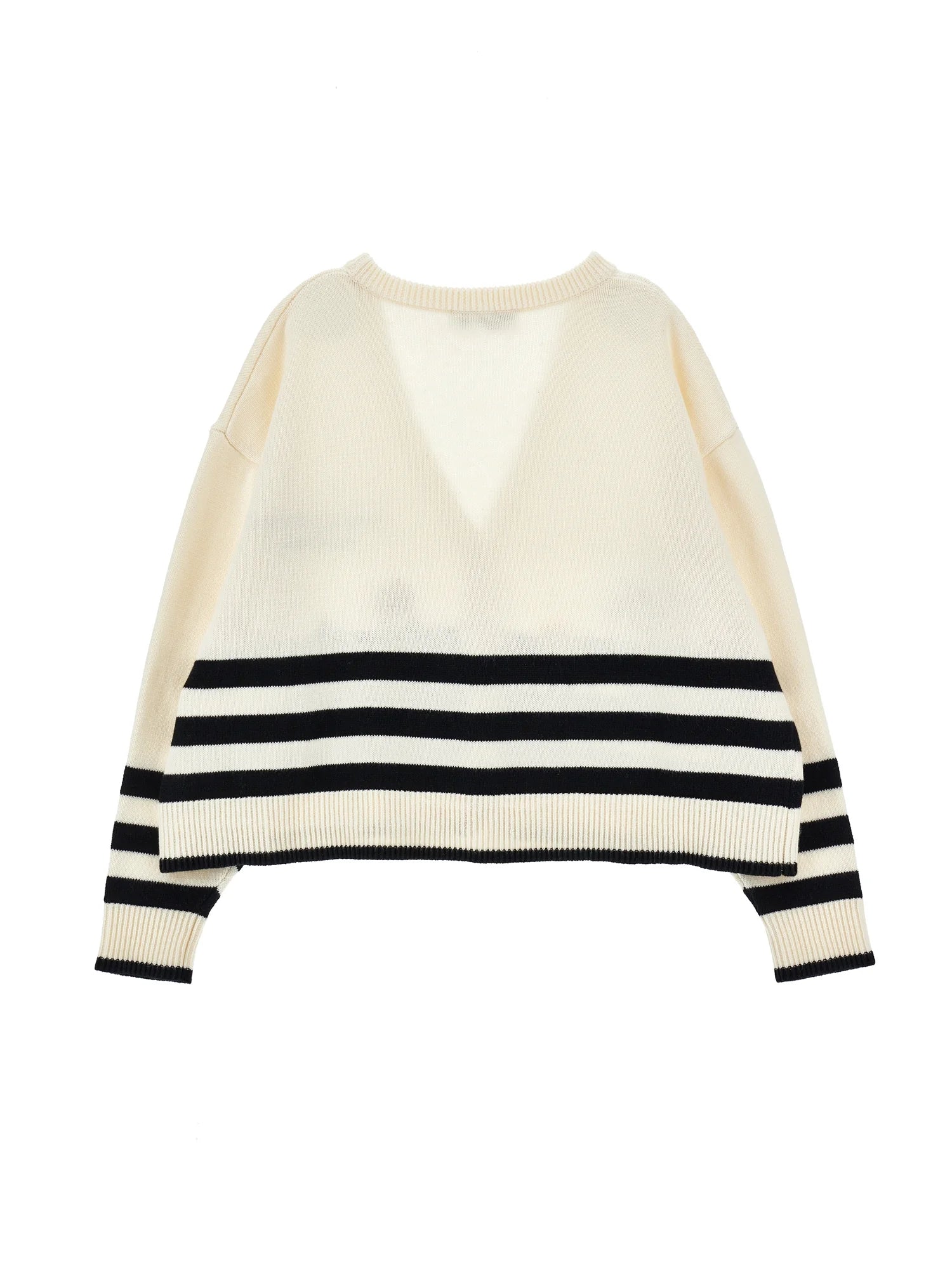 PHK-I9G802 CREAM STRIPE FLORAL CARDIGAN