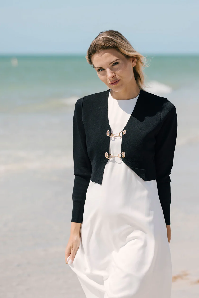 BLACK CHAIN CARDIGAN