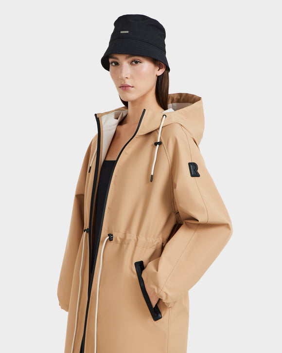 RUD-8125008 CARLA ALMOND LONG RAINCOAT