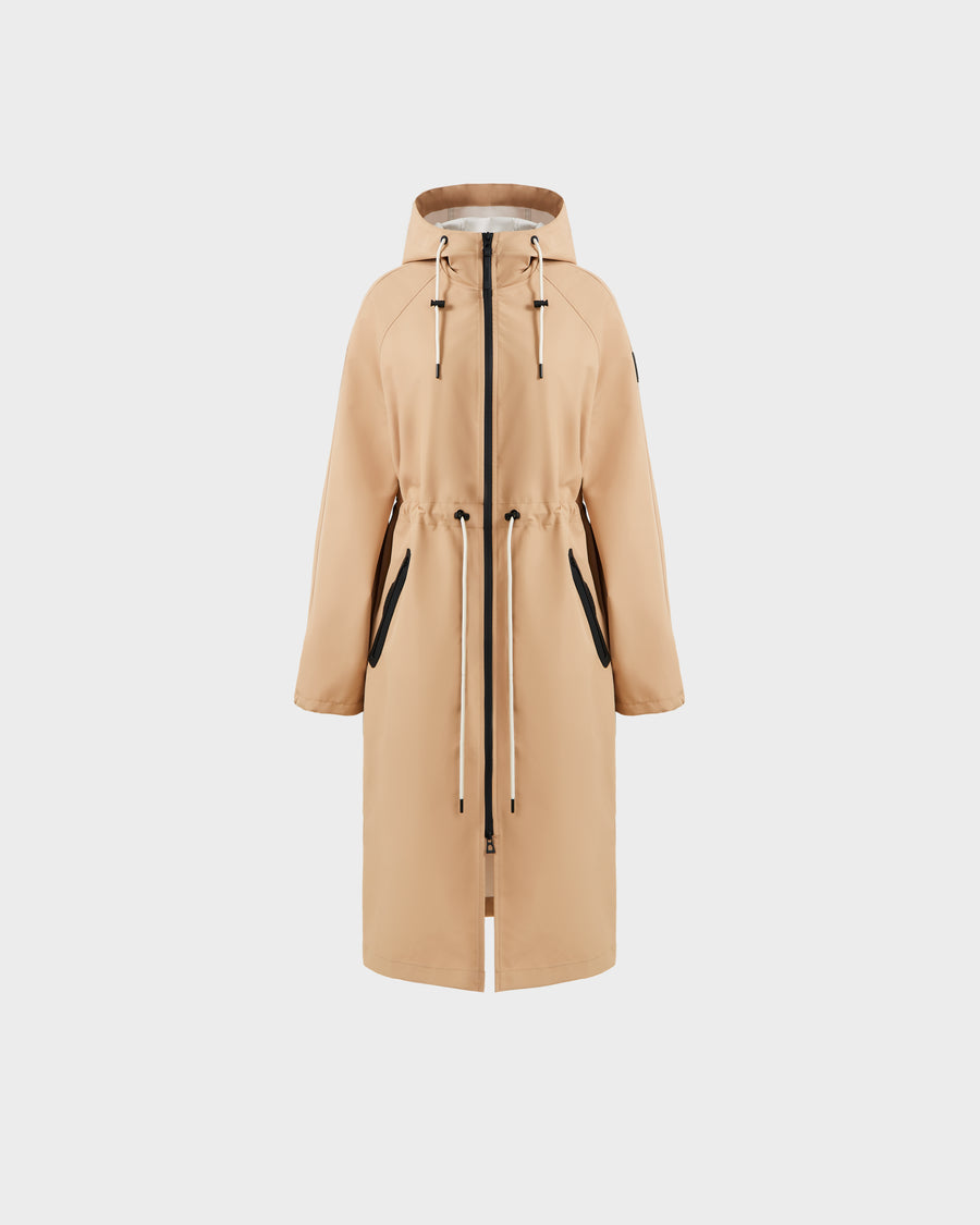 RUD-8125008 CARLA ALMOND LONG RAINCOAT
