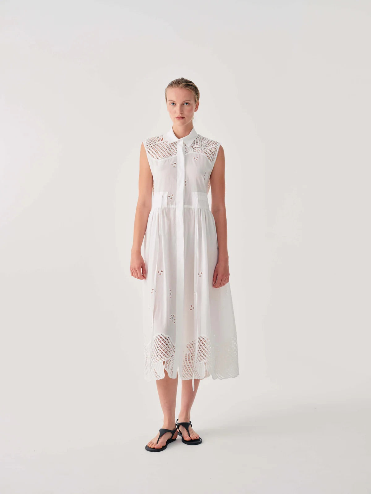 BEA-26FE6698GA2085 BLACK BRODERIE DRESS