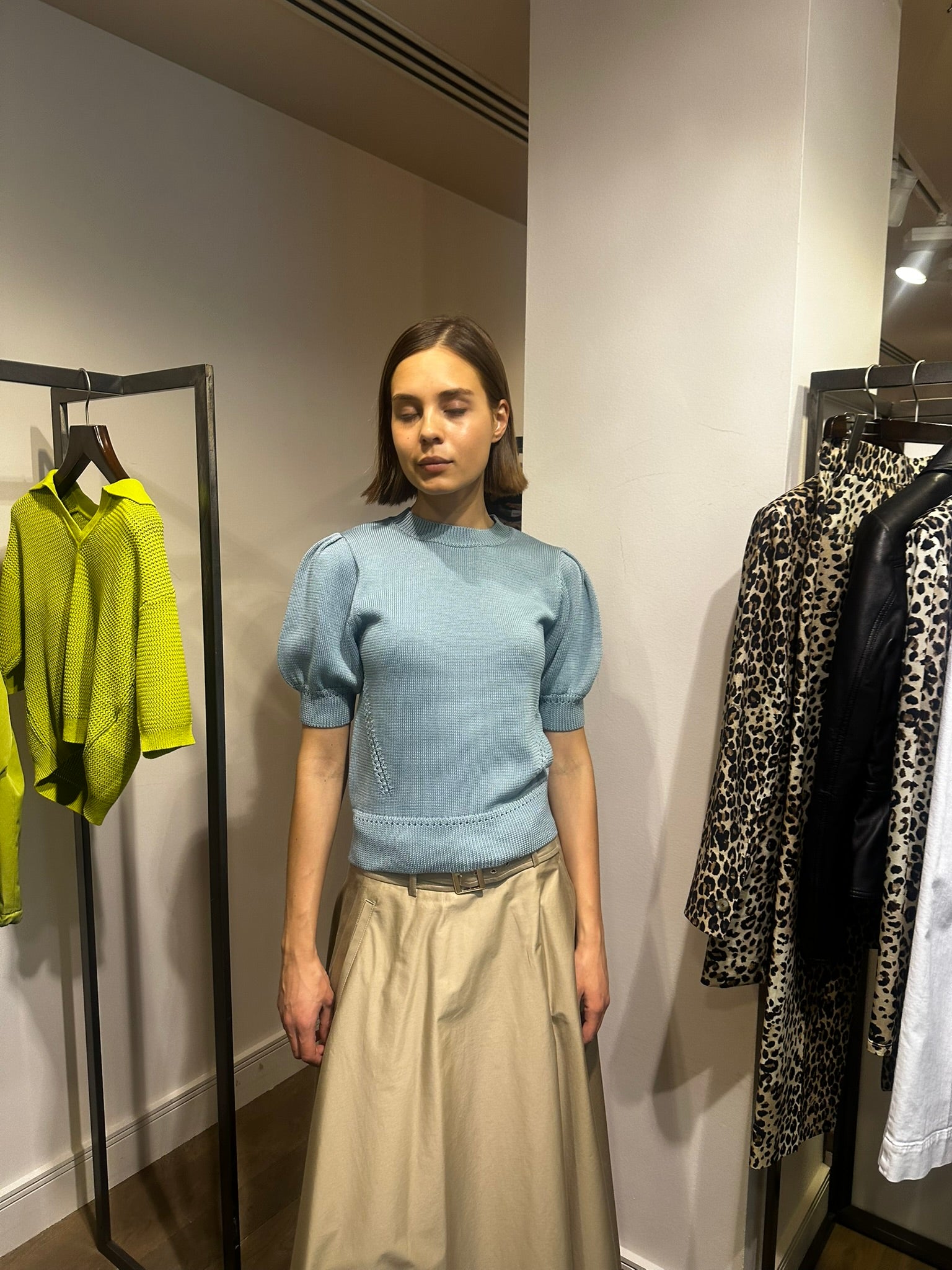 MRL-2613361074 MLSSUMERO BLUE KNIT TOP