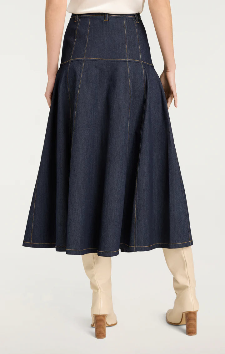 CQS-ZS333150Z BLUE DENIM BUTTON DOWN SKIRT