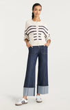 CQS-ZK10449152Z IVORY&NAVY STRIPED CARDIGAN