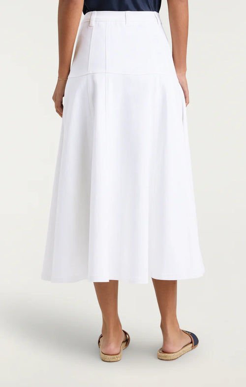 CQS-ZS3331502Z WHITE DENIM BUTTON DOWN SKIRT