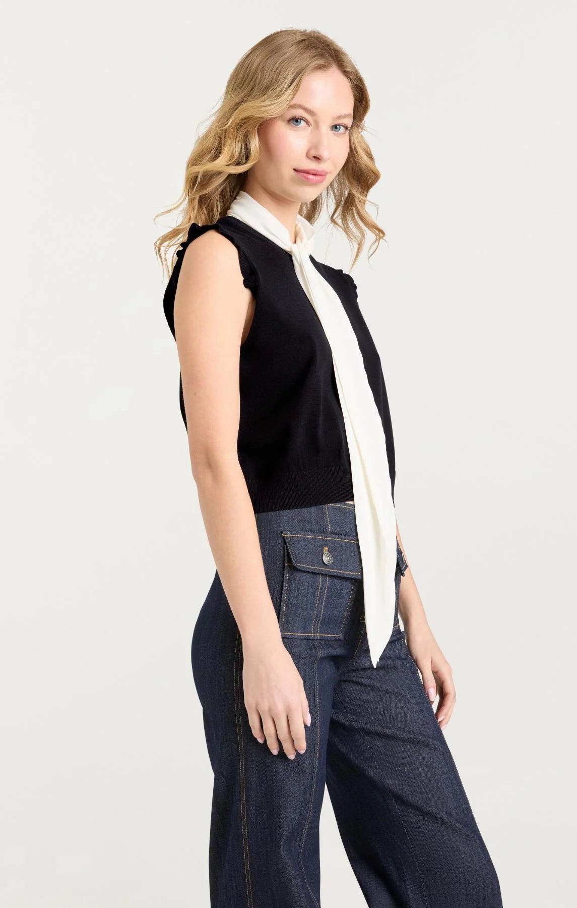 CQS-ZK10668202Z BLACK&IVORY VEST