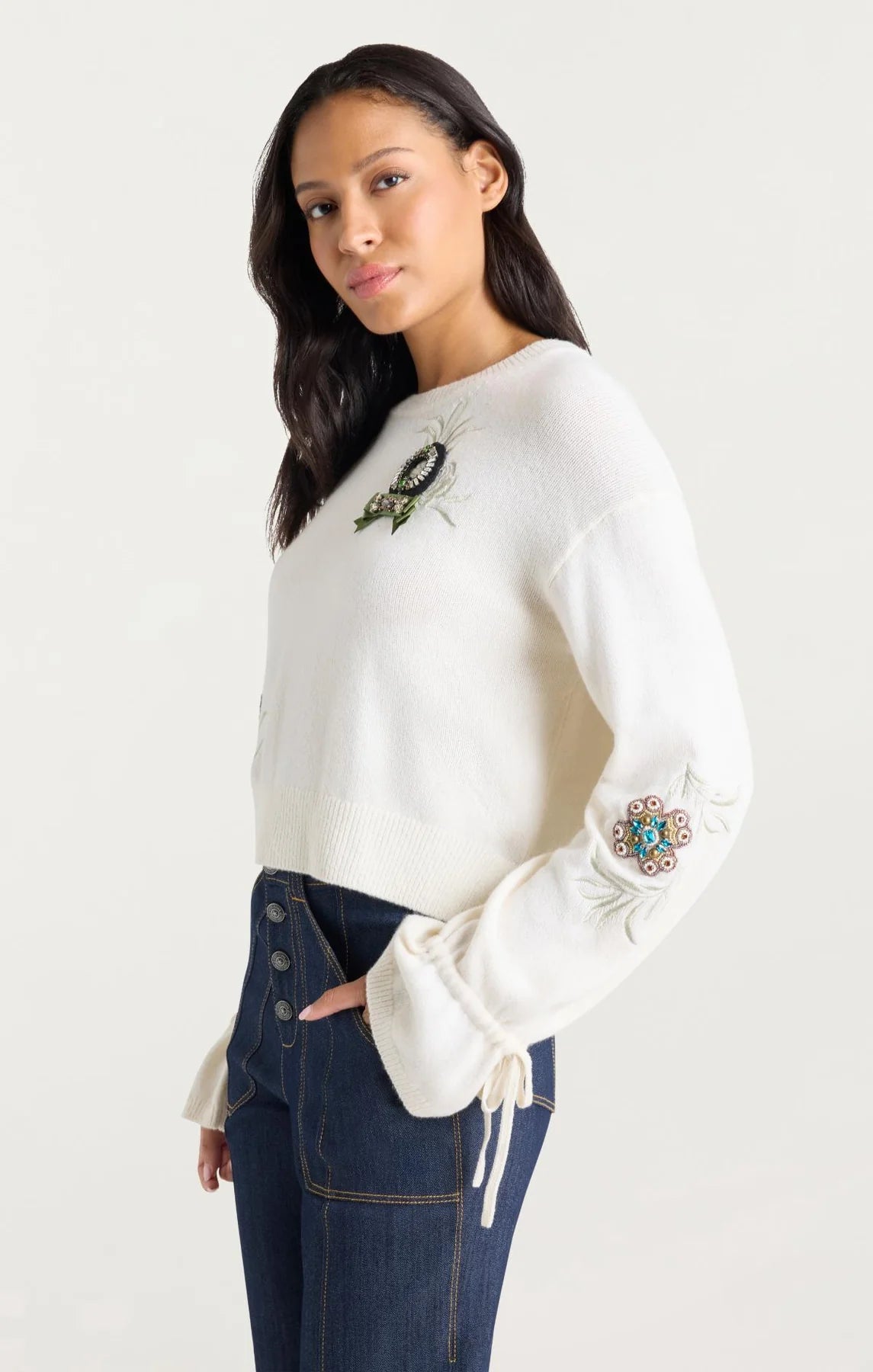 CQS-ZK11923181Z IVORY ROSE PATCH TOP
