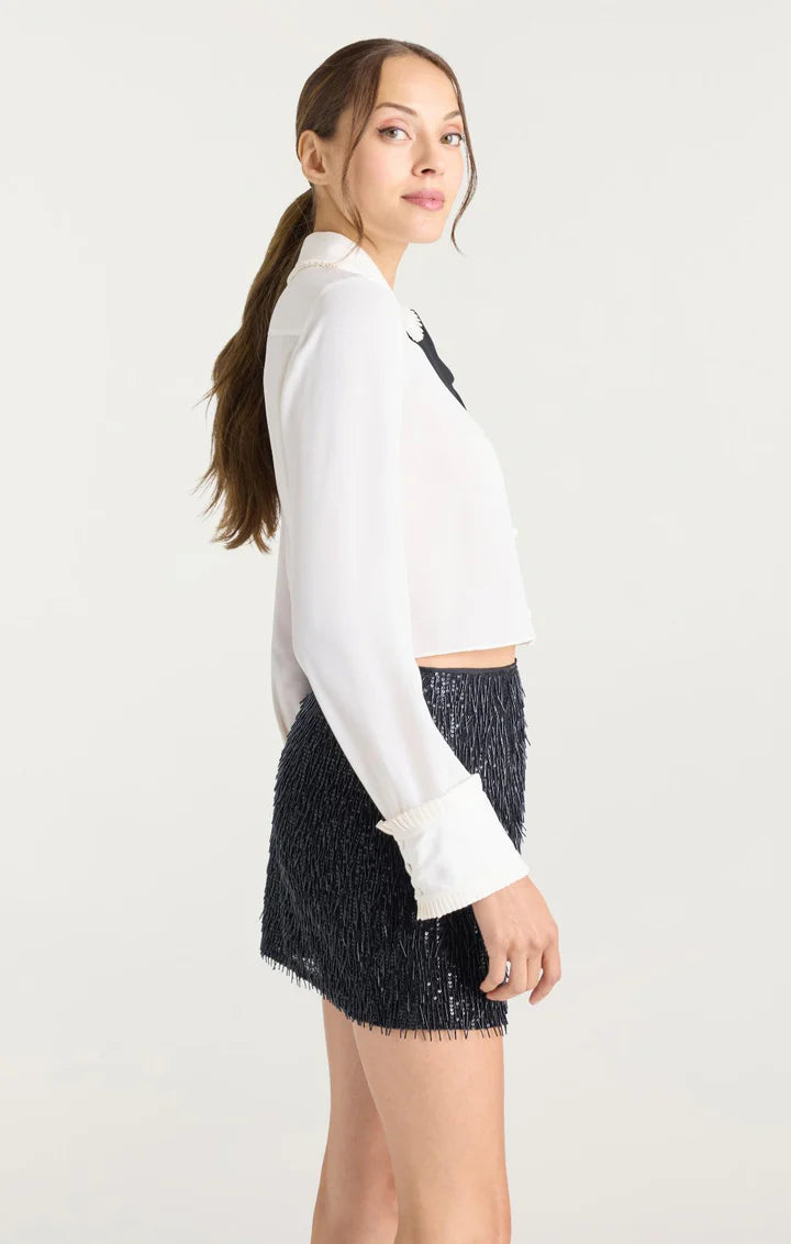 CQS-ZW20927770Z IVORY BOWTIE BLOUSE