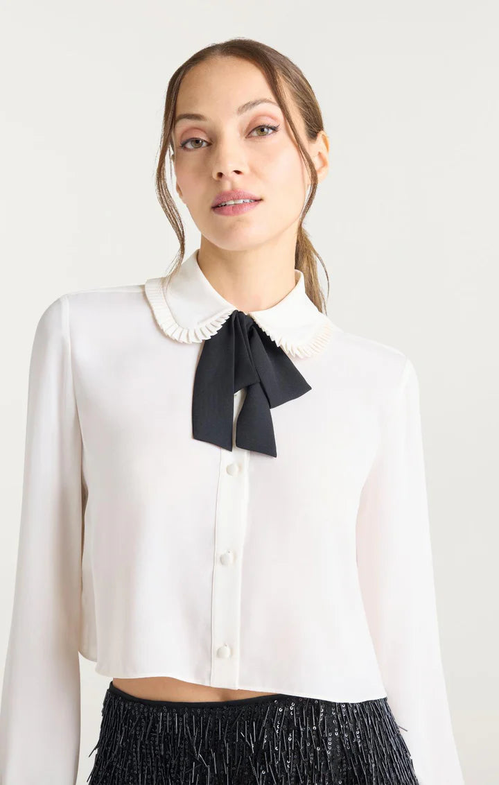 CQS-ZW20927770Z IVORY BOWTIE BLOUSE