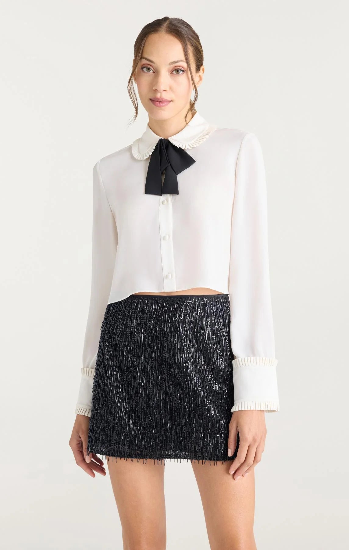 CQS-ZW20927770Z IVORY BOWTIE BLOUSE