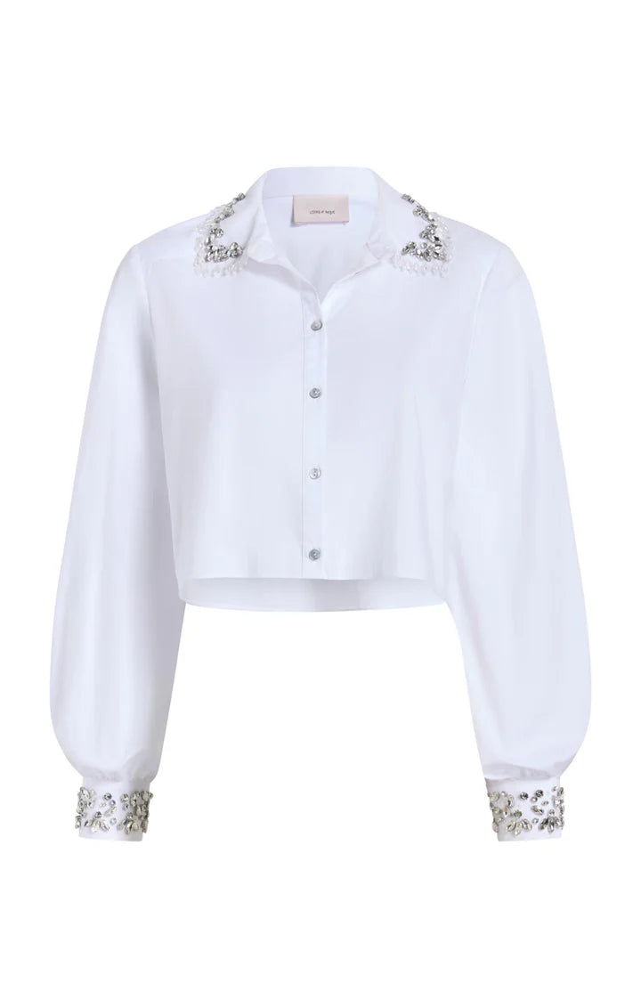 CQS-ZW22203044Z WHITE GEMSTONE SHIRT
