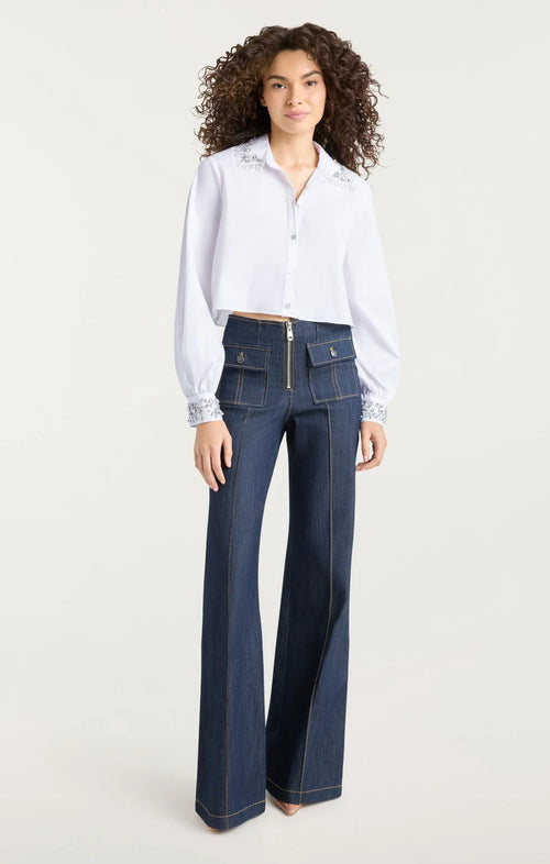 CQS-ZW22203044Z WHITE GEMSTONE SHIRT