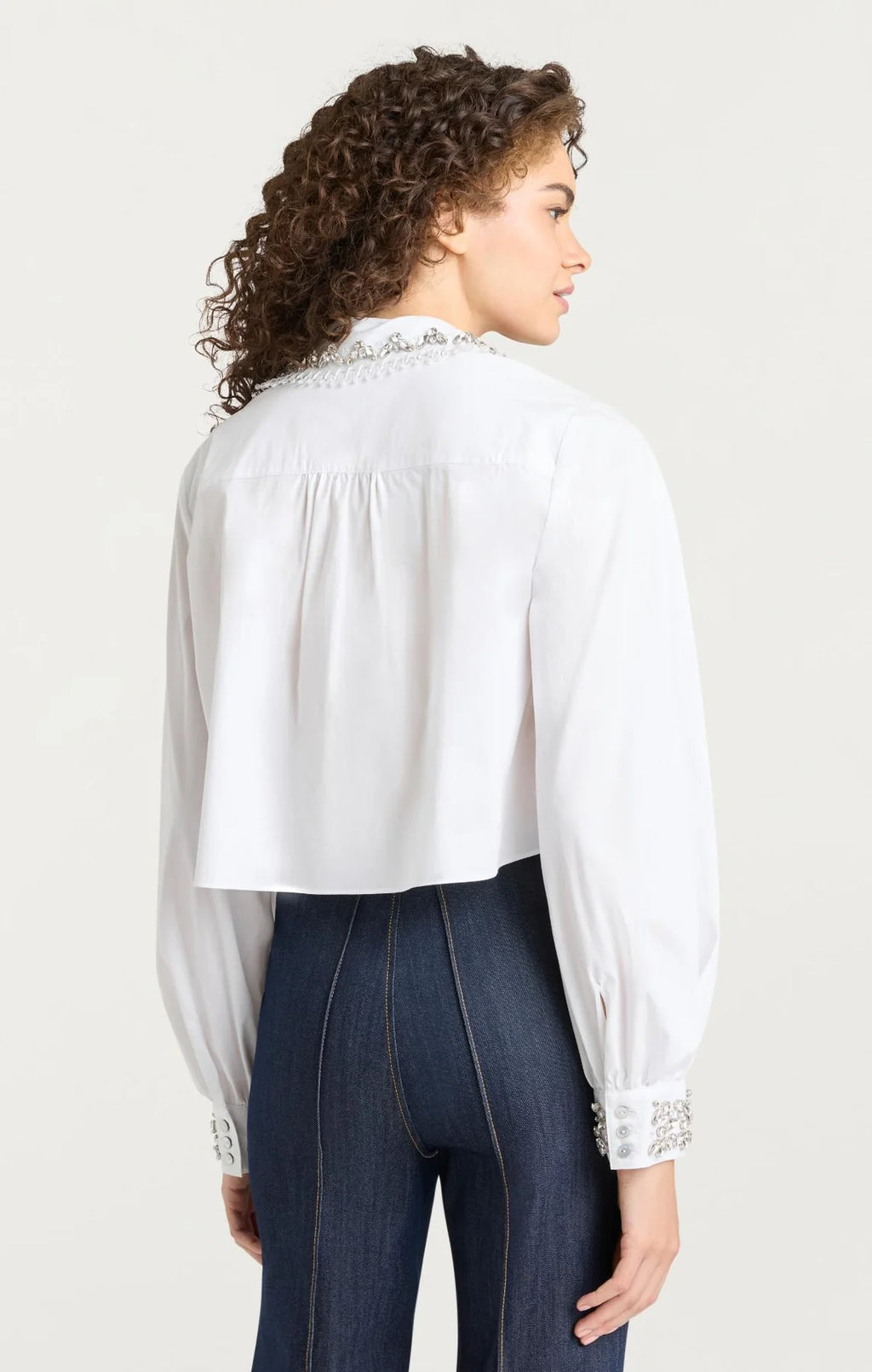 CQS-ZW22203044Z WHITE GEMSTONE SHIRT