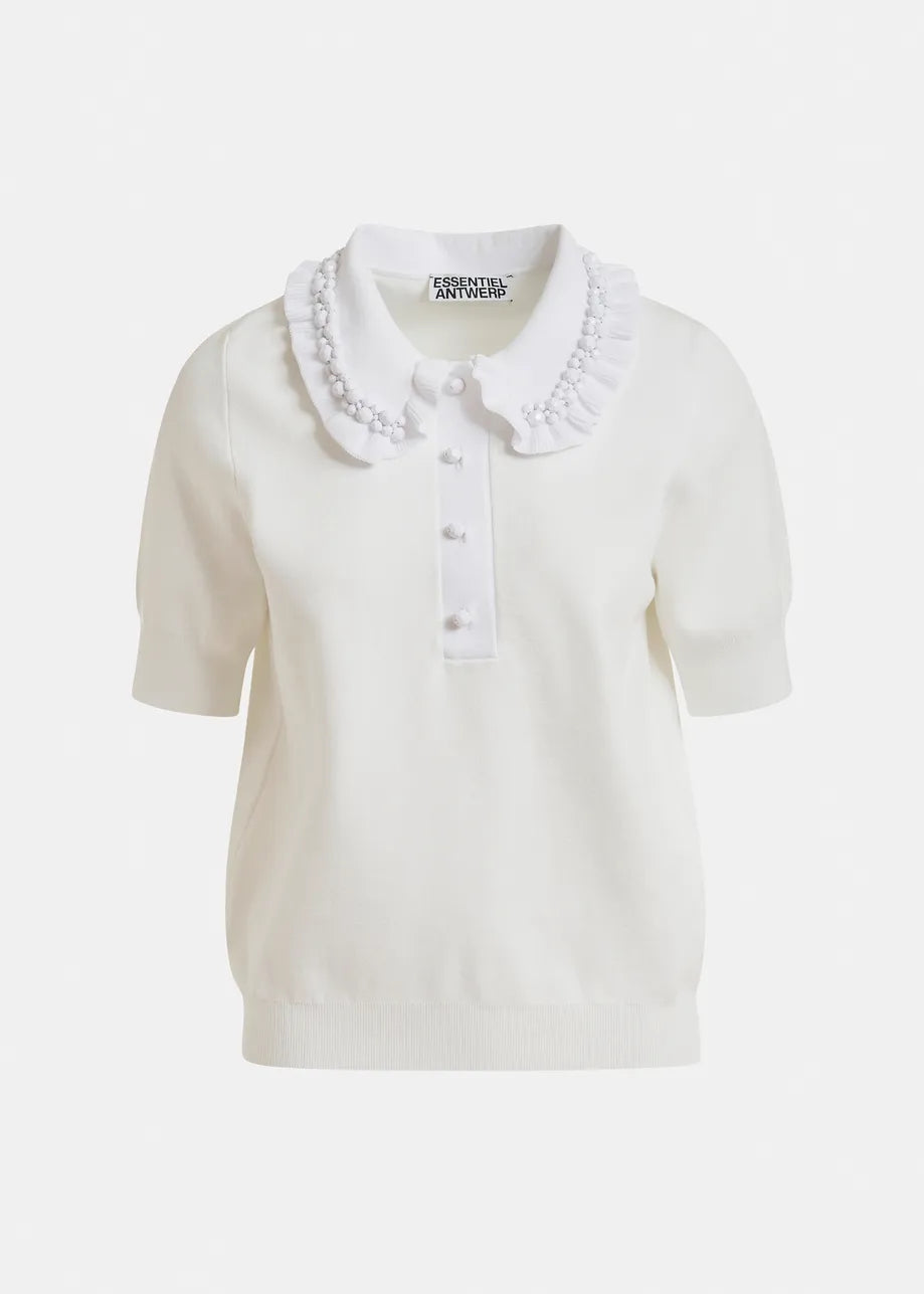 ESA-JEWELRY WHITE BEADED TOP