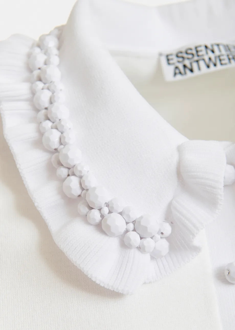 ESA-JEWELRY WHITE BEADED TOP