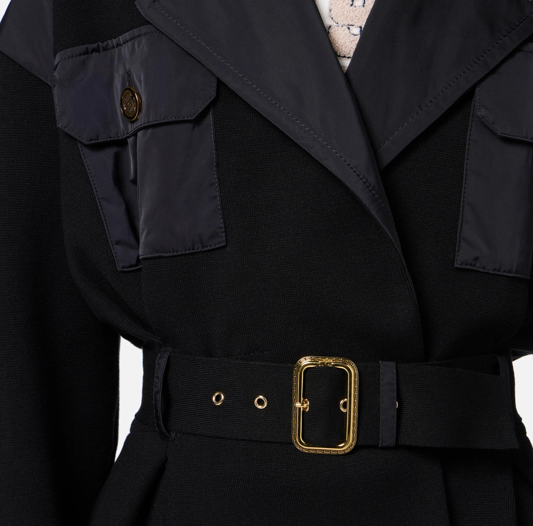 ELS-JK05M47 BLACK BELTED JACKET