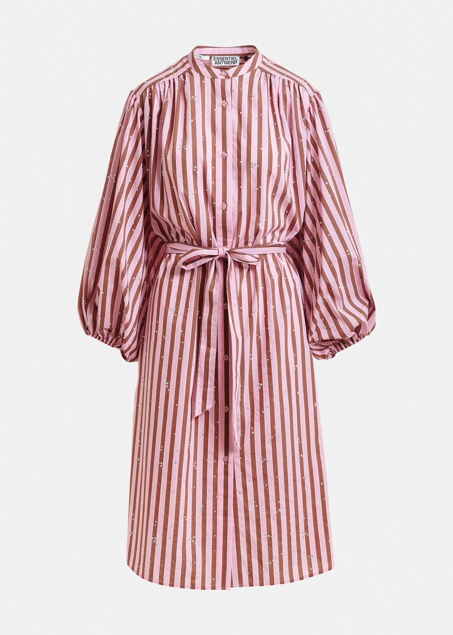 ESA-JODIANNA PINK STRIPE DRESS